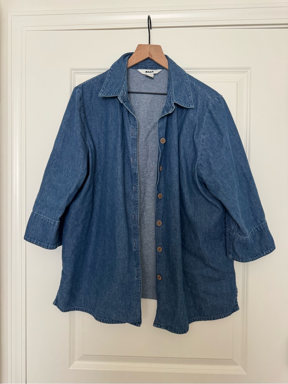 Alia Blue Denim Button-Front shirt jacket